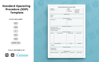 Standard Operating Procedure Template for Business – Planner, Process Documentation, Minimal A4