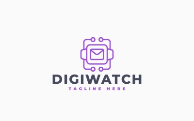 Design de modelo de logotipo moderno para smartwatch digital