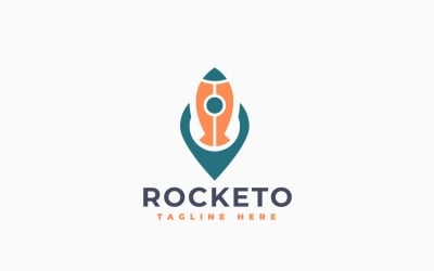 Modèle de logo de carte de fusée