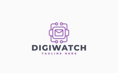 Modèle de logo moderne pour montre connectée numérique