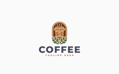 Modèle de logo pour tasse de café chaud