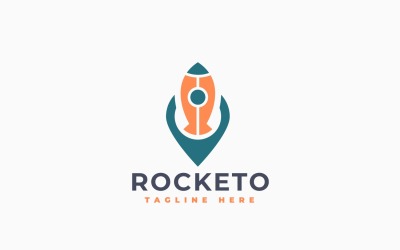Modello di progettazione del logo della mappa del razzo
