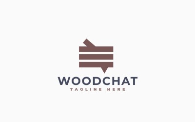 Modello di progettazione del logo Wood Chat