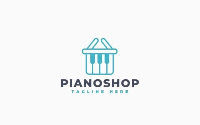 Piano Shop Logo Template Design