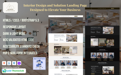 Qivnora – HTML-Vorlage für Landingpages von Innenarchitekten und Architekten