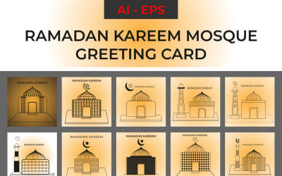 Ramadan Kareem Mosque Greeting Card