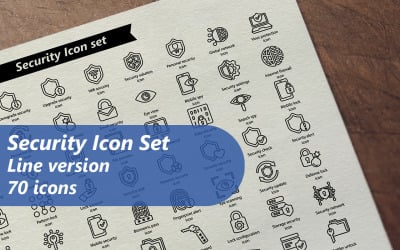 Security Line Icon Set Template