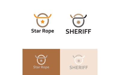 Western Sheriff &amp;amp; Cowboy Rope Logo Set