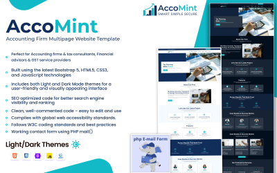 AccoMint – Accounting Firm Multipage Website Template