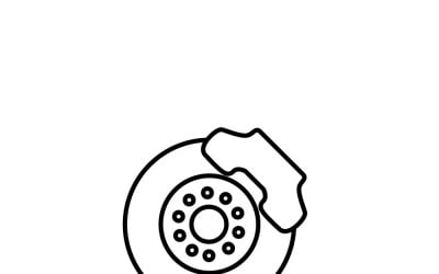 Icono de línea de disco de freno automotriz para servicio de automóviles