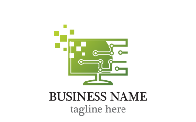 Computer Logo Template Modern Tech