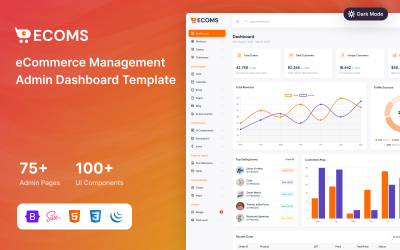 ECOMS - eCommerce Management Admin Dashboard Template