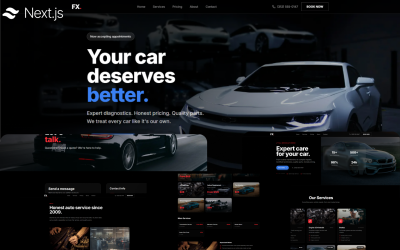 Fixora - Modèle de site web Next.js TailwindCSS pour l&amp;#39;entretien et la réparation automobile