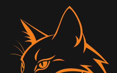 Orange Tiger Head Silhouette Logo Art for Mascot, Animal, and Wildlife Design
