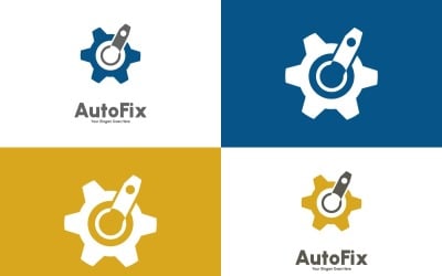 autofix modern gear and wrench logo template