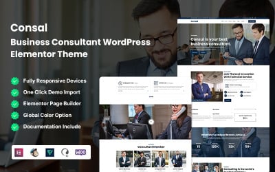 Consal - šablona WordPress Elementor pro obchodní konzultanty