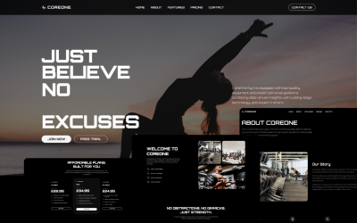 COREONE – Next.js React Website-Vorlage für Fitnessstudios und Fitnesscenter