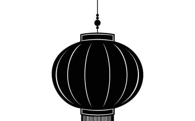 Elegant Black Silhouette Chinese Lantern Hanging Decor for Celebration and Festive Ambiance