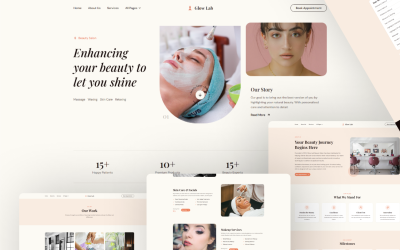 Glow Lab - Modelo de site Next.js React para salão de beleza e spa