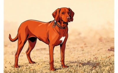 Happy Pet Dogs Playing Park (Ai Illustration Image + Vector Line Art)