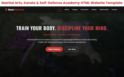 Martial Arts, Karate &amp;amp; Self-Defense Academy Website Template