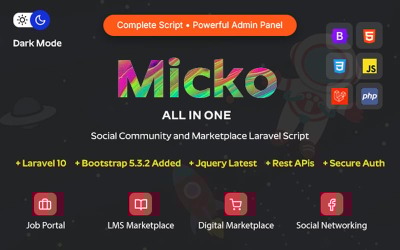 Micko – Plateforme numérique tout-en-un pour le marché, le LMS et la communauté