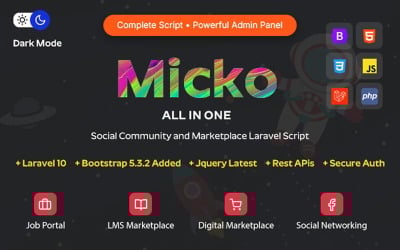 Micko – Универсальная цифровая торговая площадка, система управления обучением и платформа для сообществ.