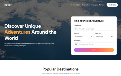 Modern Travel &amp;amp; Tour Landing Page (Bootstrap 5)