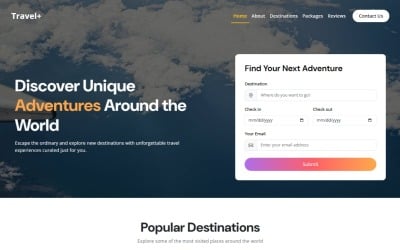 Modern Travel – strona docelowa wycieczki (Bootstrap 5)