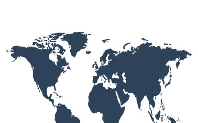 Illustration stylisée d&amp;#39;une carte du monde bleu foncé sur fond blanc