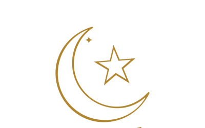 Croissant de lune et étoile dorés avec vœux de Ramadan Kareem sur fond blanc pur