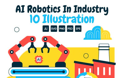 10 illustrationer av AI-robotar i industrin