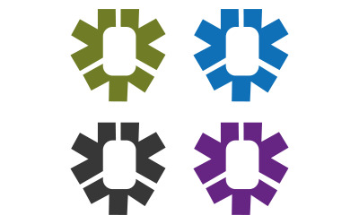 Industrial Gear Mechanism Logo Set