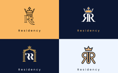luxury rr monogram logo bundle royal vector templates