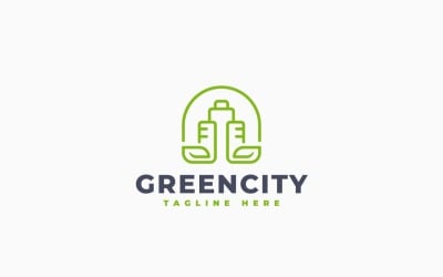 Minimalist Green City Logo Template Design