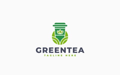 Minimalistisch logo-ontwerp voor groene thee