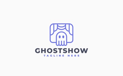 Minimalistisk spökshow-logotypmalldesign