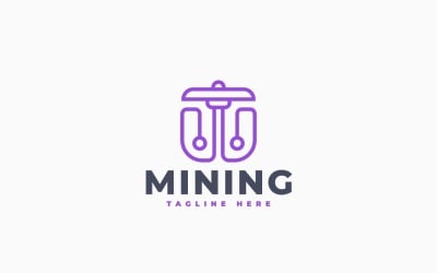 Modèle de logo moderne pour l&amp;#39;exploitation minière numérique
