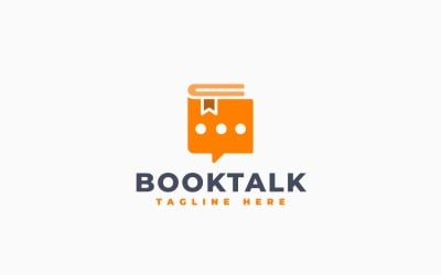 Modello di logo minimalista per Book Talk Design