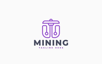 Modello di logo moderno per l&amp;#39;attività mineraria digitale