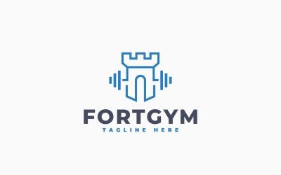Modello di progettazione del logo della palestra Fort