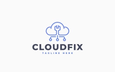 Modernes Cloud Fix Logo-Vorlagendesign