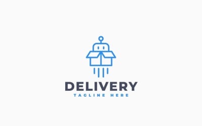 Sjabloon voor een logo van een bezorgservice met bots