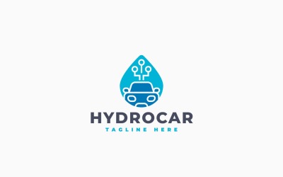 Sjabloonontwerp voor een logo voor een waterstofauto