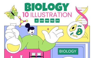 10 Biologisk vetenskaplig illustration