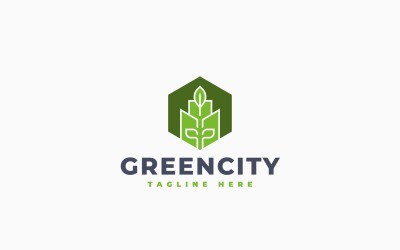 Minimalist Eco City Logo Template Design