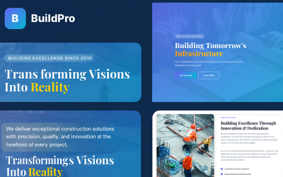 Page d&amp;#39;accueil de BuildPro, entreprise de construction