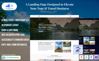 Tripvyn – Travel Agency Landing Page HTML Template