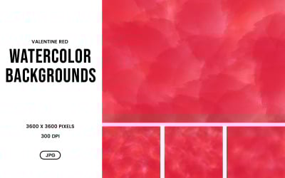 Set di sfondi ad acquerello – Texture astratte rosse di San Valentino