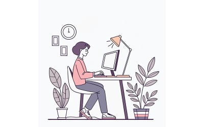 Diseñador independiente que desarrolla ideas y diseños en un espacio de trabajo cómodo.